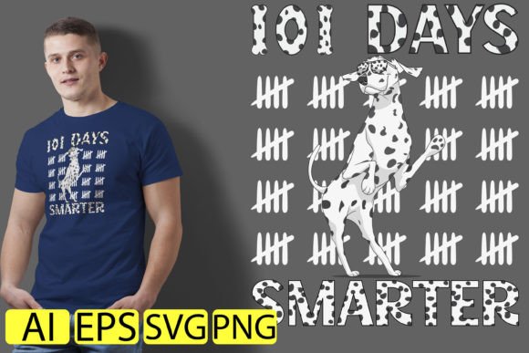 101 Days of School Dalmatian Dog Graphics for T-Shirt Designs