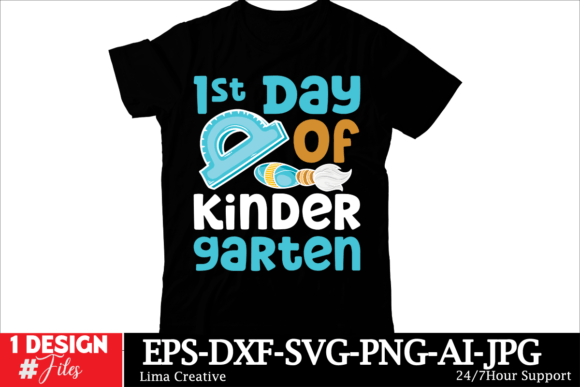1st Day of Kinder Garten SVG Design: A Versatile Graphic for T-Shirt Designs