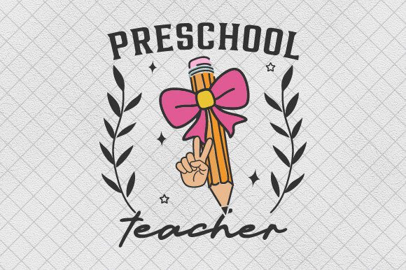 Coquette Pencil Bow Teacher Preschool Graphics for T-Shirt Designs