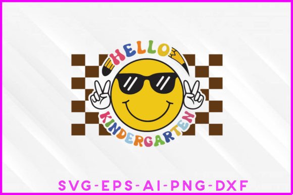 Hello Kindergarten Groovy Graphics T-Shirt Designs