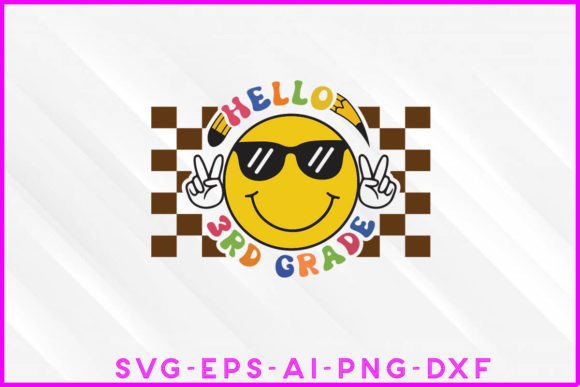 Hello Third Grade Groovy Graphics and T-Shirt Designs