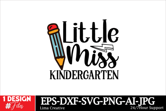 Little Miss Kindergarten SVG Cut File: A Graphic Asset for Creative Publishers