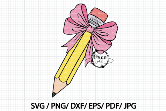 Pencil With a Bow Graphics for Crafts