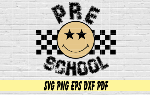 Preschool Retro Smiley Face Checker Graphics for Crafts