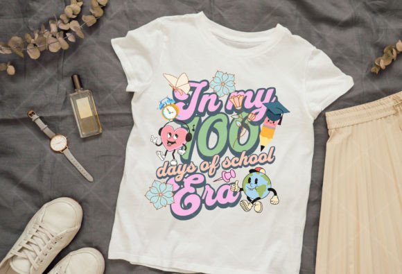 Retro 100 Days of School SVG: Graphics for T-Shirt Designs
