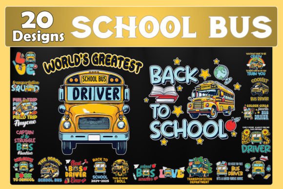 school bus svg bundle for crafts and graphics