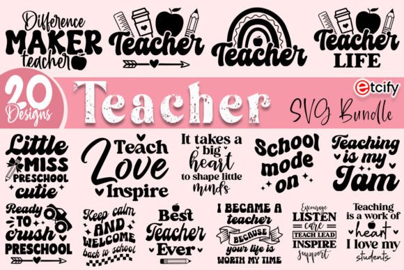 Teacher Quote SVG Bundle: Graphics for Crafts & Content