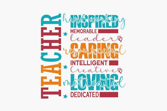 Teacher SVG, Teacher Sublimation: Graphics for T-Shirt Designs